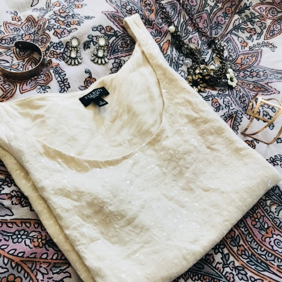 Talbots | Cream Sequin Tank - Picture 5 of 8